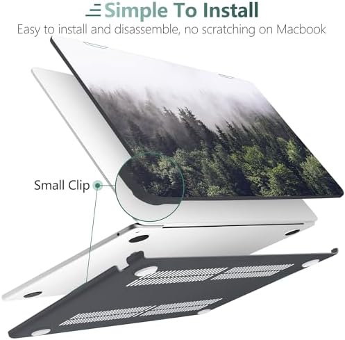 DONGKE for MacBook Air 13 Inch Case M5 2026 M4 2025 M3 M2 2024-2022 A3449 A3240 A3113 A2681, Plastic Hard Shell & Keyboard Cover & Screen Film for MacBook Air 13.6 Inch Case - Forest - Image 6