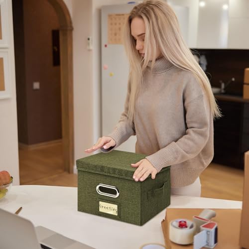 Greeting Card Organizer and Storage Box 2 Pack Olive Green - Image 6