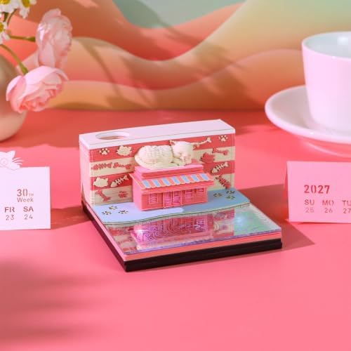 2027 3D Paper Carving Desk Calendar With LED Light - Image 4