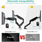 WALI Adjustable Dual Monitor Arm for 13-27 inch Screens, 19.8 lbs per Arm - Image 5