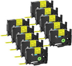 GREENCYCLE TZ-621 9mm 0.35 Laminated Yellow Label Maker Tape Compatible for Brother P-Touch TZe-621 TZe621 Black on Yellow TZe TZ Tape for PT-D210 PT-D220 PT-H110BP PT-D410 PT-D600,10 Pack by greencycle