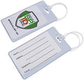Bulk 100 Pack - Bright Backpack ID Luggage Tags for Student Identification Cards - School Name Badge Holder for Backpacks - Business Card Size with Clear Insert Window by Specialist ID (White) by SpecialistID