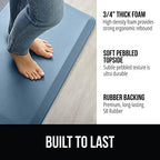 GORILLA GRIP Cushioned Antifatigue Kitchen Mat for Floor, 24x17, Sky Blue - Image 2