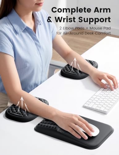 Vaydeer Ergonomic Mouse Pad with Wrist Rest and 2 Pcs Elbow Rest Pads - Image 2