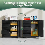 MIIIKO 5 Drawer Storage Cabinet with Door and Shelf, Mobile Lateral Cabinet on Wheels, Office Small Organizer Printer Stand, Black File Cabinets - Image 7