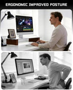 Aluminum Monitor Stand Riser with Wooden Legs, 23.6" Wide - Image 5