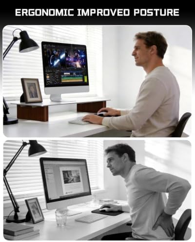 Aluminum Monitor Stand Riser with Wooden Legs, 23.6" Wide - Image 5