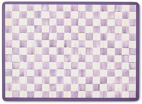 MACKENZIE-CHILDS Cork-Back Placemat Set, Purple-and-White Violet Check by Unknown
