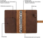 Genuine Leather Journal Writing Notebook, A6 Ring Binder Refillable Diary Notepads, Vintage Handmade Travel Organizer Agenda for Men Women - Brown - Image 4