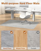 Blvornl Office Chair Mat for Hardwood Floor, 35.4"*47.2" Desk Computer Chair Mat for Hard Wood, Large Anti-Slip Hard Floor Protector, PVC Mat Desk Rug for Office and Home Silver Grey - Image 6