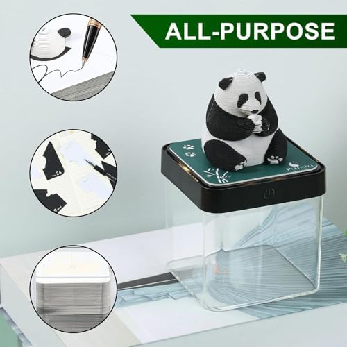 3D Calendar 2027, Desk Time Piece Calendar 2027,Tear-Away 3D Paper Art Notepad w LED Lights,Creative 3D Memo Artsy Pad Calendars, DIY Paper Carving Gift (Panda-A) - Image 4