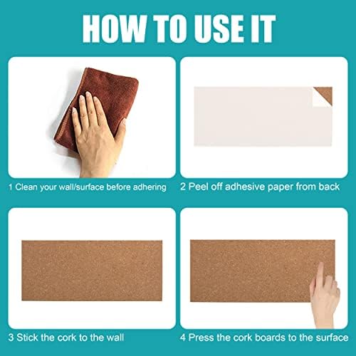 SUNGIFT 17 x 8 Inch Cork Bulletin Board 6 Pack, 1/2" Thick for Office/Home - Image 6