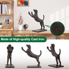 Dog Decorative Bookends, Unique Cast Iron Animal Shape Book Ends to Hold Books Heavy Duty, for Home Library Office Shelf Decoration, Vintage Antique Home Decor, Set of 2 - Image 4