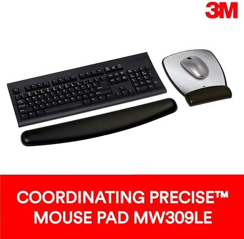 3M™ Compact Gel Wrist Rest for Keyboards, Soothing Gel Comfort, Product Protection, 18" Wide, Black - Image 5