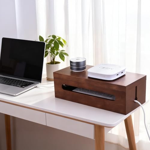 Cable Management Box, Solid Wood Cord Hider, Large Wire Organizer - Image 5