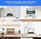 SAMDI Wooden Computer Monitor Stand Save Space Desktop Riser for Computers LCD Monitors Laptop PC iMac Notebook Apple MacBook(Black Walnut) - Image 5