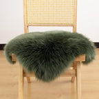 LLB Sheepskin Chair Covers - Office & Dining Room Chair Pads - 18x18 Inch, Dark Green - Image 2