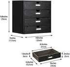 Small Wooden Drawers Wooden Box with Drawer Black - Image 3