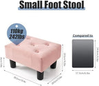 BRIAN & DANY Small Foot Stool, Velvet Foot Stools with Legs, Stable Small Footstool for Living Room, Pink - Image 3