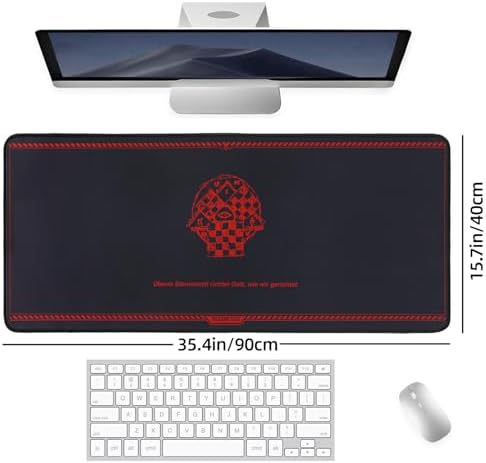 Mouse pad - Evangelion-Inspired Mystic Symbol Design, Large 35.4"x15.7", Stitched Edges, Non-Slip, Waterproof, Anime Philosophy Desk Mat - Image 3