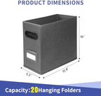 6 Pack Collapsible File Storage Box for Letter Size Documents, Portable File Organizer Box with Plastic Rails and Reinforced Cardboard, Desktop and Home Office Organization, Gray - Image 2