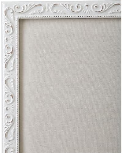 SOFE Small Linen Bulletin Board - White Wood Framed Memo Board 16 × 13 Inch - Image 5