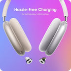 Headphone Charging Station for AirPods Max 1 & 2 - Magnetic Charger Dock with Lightning & USB-C Connectors, LED Indicator, Easy Drop-in Charging (Starlight) - Image 2