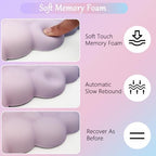 Cloud Mouse Pad Keyboard Wrist Rest 4PCS Extended Large Pink Sky Desk Mat Pad Set Memory Foam Non-Slip Cute Ergonomic Gaming Mouse Pad Wrist Support for Computer Laptop Home Office Pink Purple - Image 4