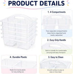 gisgfim 6 Pack Plastic Classroom Caddy with 4-Compartments Plastic Storage Caddies with Handle 4 Compartments Table Caddy Organizer Versatile Table Caddies for Classroom Office, Clear Color - Image 3