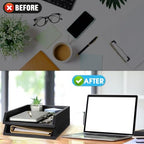 DoubleFill 2 Pcs Wooden Letter Tray 2 Tier Letter-Size Desk Tray, Black - Image 5