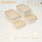 ANMINY White Plastic Storage Bins Baskets with Lids, 12-Pack, 2XL+4L+2M+4S - Image 5