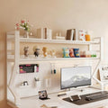 2/3 Tier Desk Shelf with Pegboard & Storage Accessories, Metal Desk Storage Organizer Shelf Space-Saving, DIY Table Countertop Shelves for Dorm, Office(White+White,95 * 115cm/37.4 * 45.3in) by Unknown