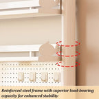 Metal Desktop Bookshelf with Pegboard, Clamp on Desk Organizer Shelf, Multi-Tier Desktop Hutch for Dorm Room, Countertop Storage Display Rack, Desktop Bookcase for Study Offices - Image 6