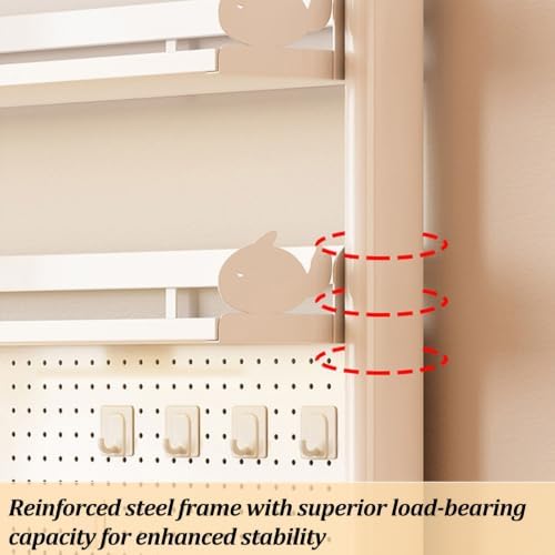 Metal Desktop Bookshelf with Pegboard, Clamp on Desk Organizer Shelf, Multi-Tier Desktop Hutch for Dorm Room, Countertop Storage Display Rack, Desktop Bookcase for Study Offices - Image 6