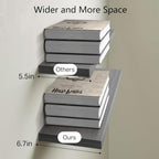 BAYKA Grey Floating Shelves 22.5in, Set of 2, Wall Mounted for Wall Deocr - Image 3