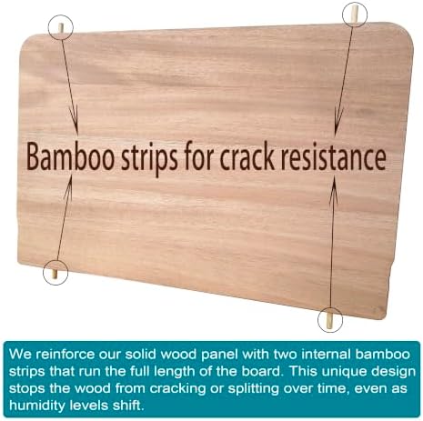 Wooden Book Stand, Crack-Resistant Design, 13" x 9" (Solid Wood) - Image 2