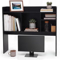 Vercraft Dorm Desk Hutch Wood Desktop Bookshelf 32.4x27.6x8'',Black by Vercraft