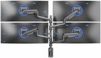 VIVO Quad Ultrawide Wall Mount, Heavy Duty Pneumatic Arm Monitor Station, Fits Four 38 inch Screens, Pneumatic Height Adjustment and 140lb Weight Capacity, Black, MOUNT-V400D by VIVO