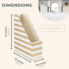 BLU MONACO | Cardboard Magazine File Holder Set of 4 Gold White Stripes | Vertical Magazine File Holder with Label Slots | Standing File Holder and Cardboard Bins for Shelves Desk Classroom - Image 7