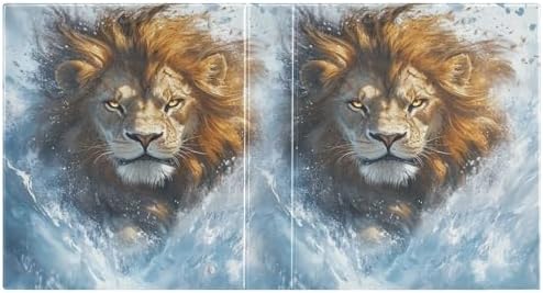 Lion Blue Decorative 3 Ring Binder 1.5 Inch Large View Binders with Pockets Holds 200 Sheets File Organizer for Office College School, 2 Pack - Image 2