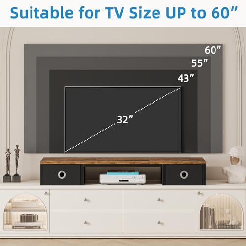 YAOHUOO 45" Large TV Riser with Fabric Drawers for 32-60 inch TV - Image 5