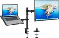 Redbat Monitor and Laptop Mount Stand, Fully Adjustable Monitor Arm with Vented Tray for 13" to 32" LCD Screens and Notebook up to 16", Holds up to 22lbs, VESA Compatible, Dual Mounting Options by BONTEC