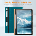 DTTO Leather Case for Samsung Galaxy Tab S10 Lite / S10 FE / S9 FE, Teal - Image 6