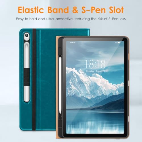 DTTO Leather Case for Samsung Galaxy Tab S10 Lite / S10 FE / S9 FE, Teal - Image 6