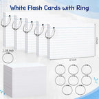 Yexiya 500 Pcs 4 x 6 Inch Index Cards with Rings Hole Punched Notecards - Image 3