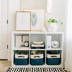 OrganiHaus 15x11in Canvas Storage Baskets 3 Pack - Fabric Bins for Shelves - Image 4
