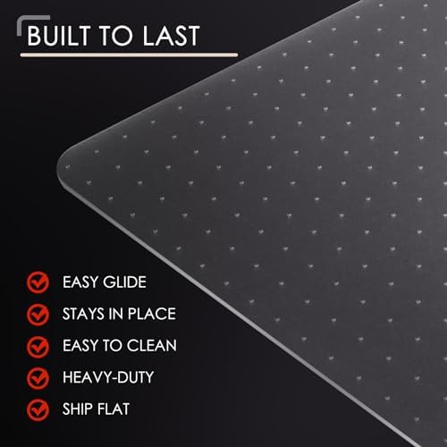 Kuyal Office Chair Mat for Carpet, Clear Heavy Duty Computer Chair Mat - Image 5