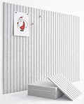 VIVELDA Large Felt Bulletin Board 48 x 36 Inch - 12-Pack Square Acoustic Wall Panels, Cork Board Alternative, NRC 0.95, Damage-Free Adhesive, Slatted Design for Home, Classroom (Marble) by VIVELDA%C2%AE