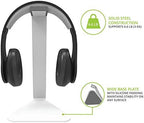 Kanto H1 Universal Headphone Stand - White - Solid Steel Construction - Curved Silicone Resting Surface - Image 3