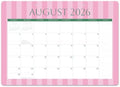 Orange Circle Studio 2027 Cabana Stripes Decorative Desk Blotter Calendar, 17-Month Desk Pad Planner, 18.75" x 13.5" Monthly Pages, Tear-Off Sheets, Notes Section for Office & Home Workspace Area by OrangeCircleStudio